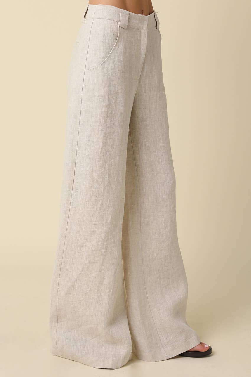 Reba Wide-Leg Linen Pant