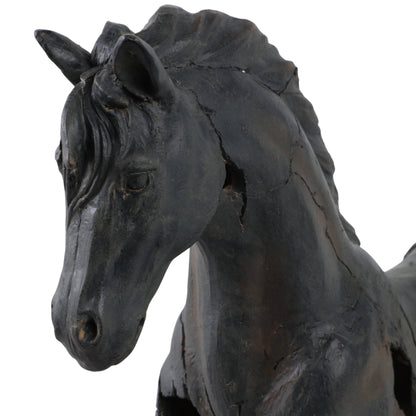 Sculpture - Brown Resin Cracked Horse On Stand,  16 in.