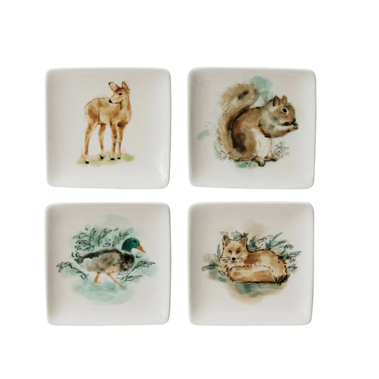 Stoneware Dish w/ Animal, 4 Styles ©