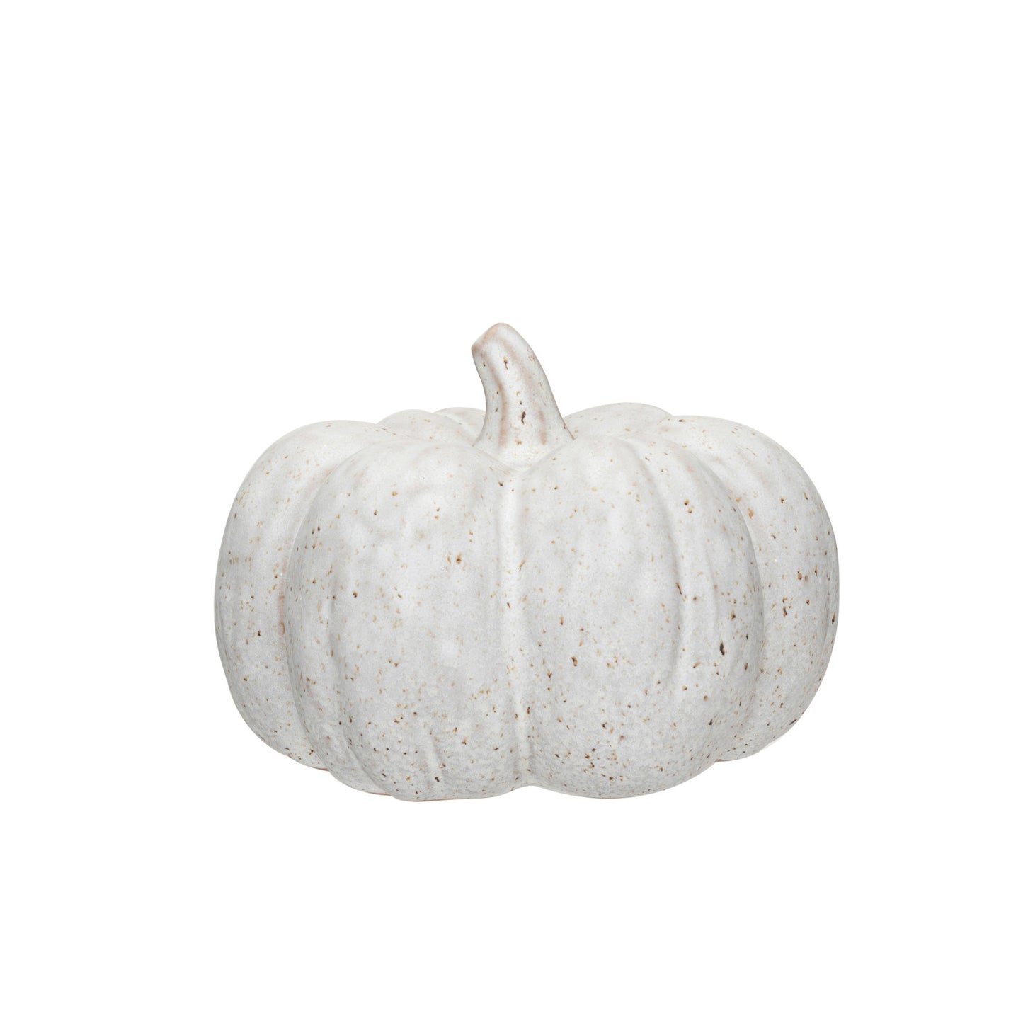 Stoneware Pumpkin, Reactive Glaze, Cream Color Speckled (Each One Will Vary)