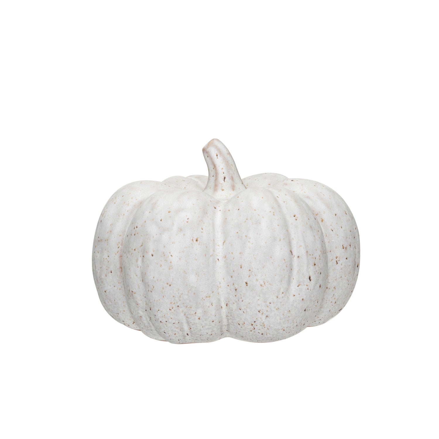 Stoneware Pumpkin, Reactive Glaze, Cream Color Speckled (Each One Will Vary)