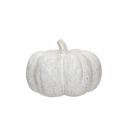 Stoneware Pumpkin, Reactive Glaze, Cream Color Speckled (Each One Will Vary)