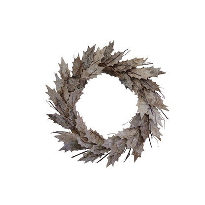 20-1/2" Round Birch Bark Leaf Wreath, Natural