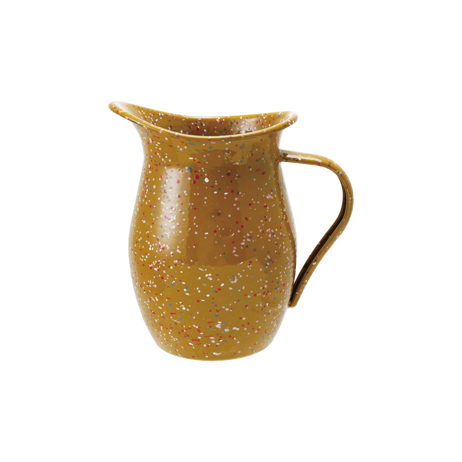 5" Round x 7-1/2"H 1-1/2 Quart Enameled Splatterware Pitcher