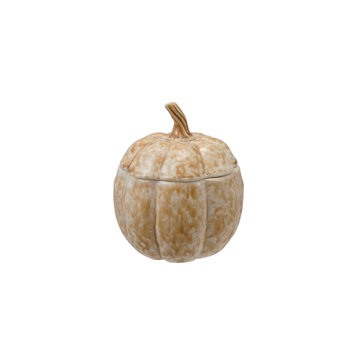 Stoneware Pumpkin Shaped Jar with Lid (Each One Will Vary)
