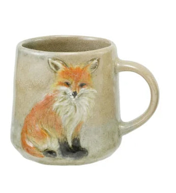 16 oz. Hand-Painted Embossed Stoneware Mug with Animal, 4 Styles (Each One Will Vary)