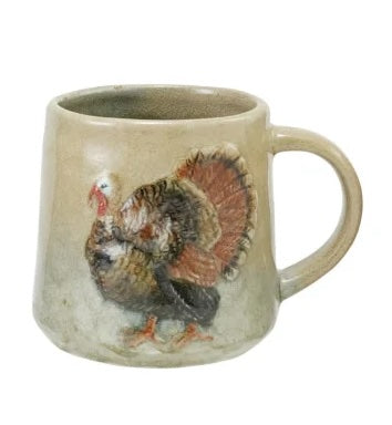 16 oz. Hand-Painted Embossed Stoneware Mug with Animal, 4 Styles (Each One Will Vary)