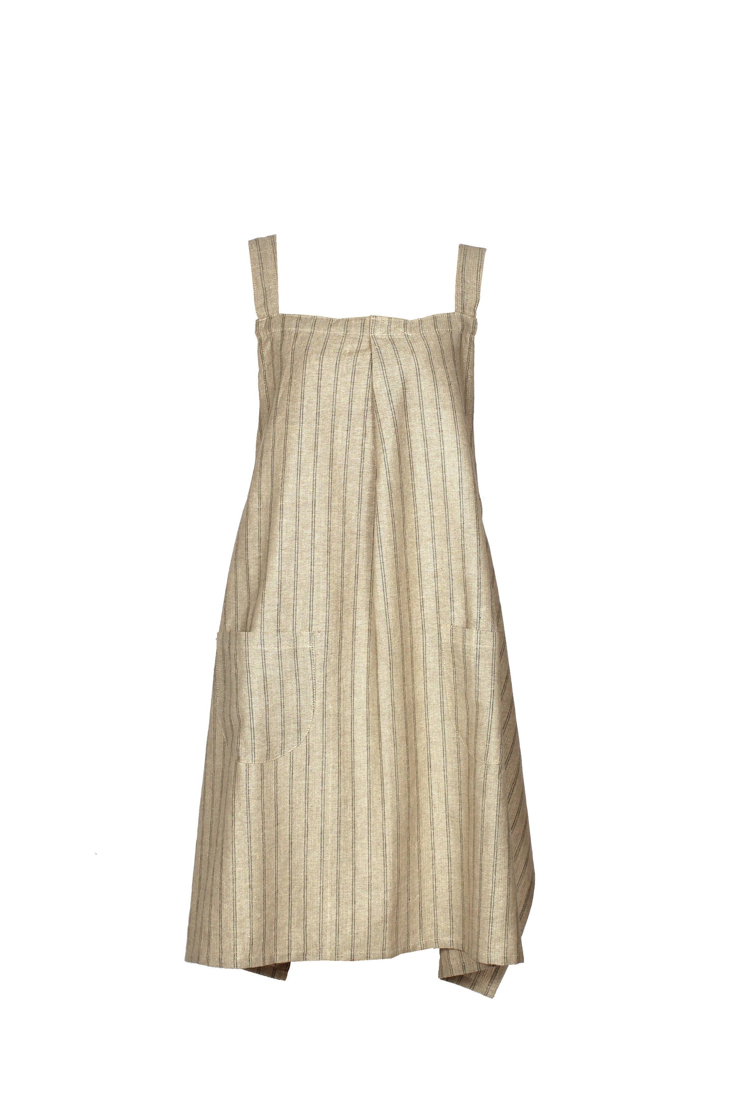 Apron Provincial Stripe Burnt Olive- Pinafore
