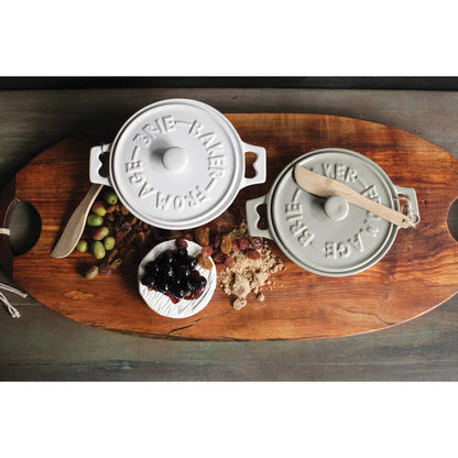 Brie Baker with Lid and Spreader, Set of 2