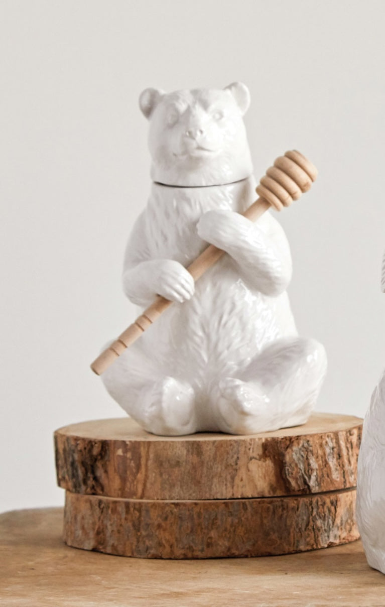 Bear Honey Pot with Honey Dipper