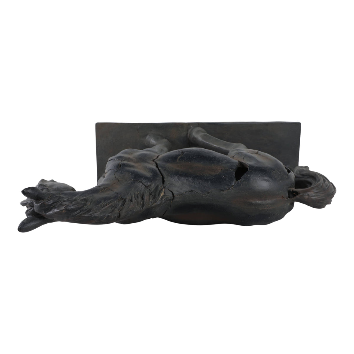 Sculpture - Brown Resin Cracked Horse On Stand,  16 in.