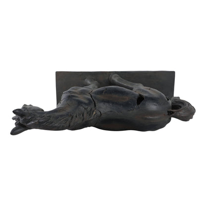 Sculpture - Brown Resin Cracked Horse On Stand,  16 in.