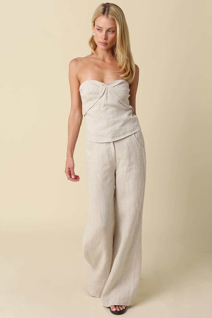 Reba Wide-Leg Linen Pant