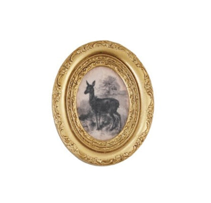 Resin Mini Framed Vintage Seasonal Art Magnet, Gold Finish, 9 Styles