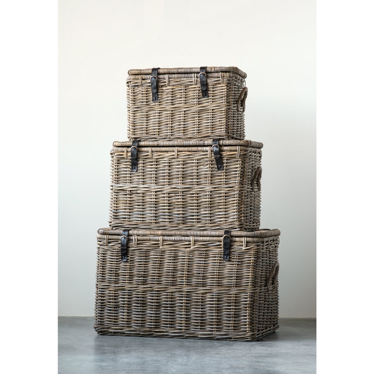 Baskets with Leather Buckles
