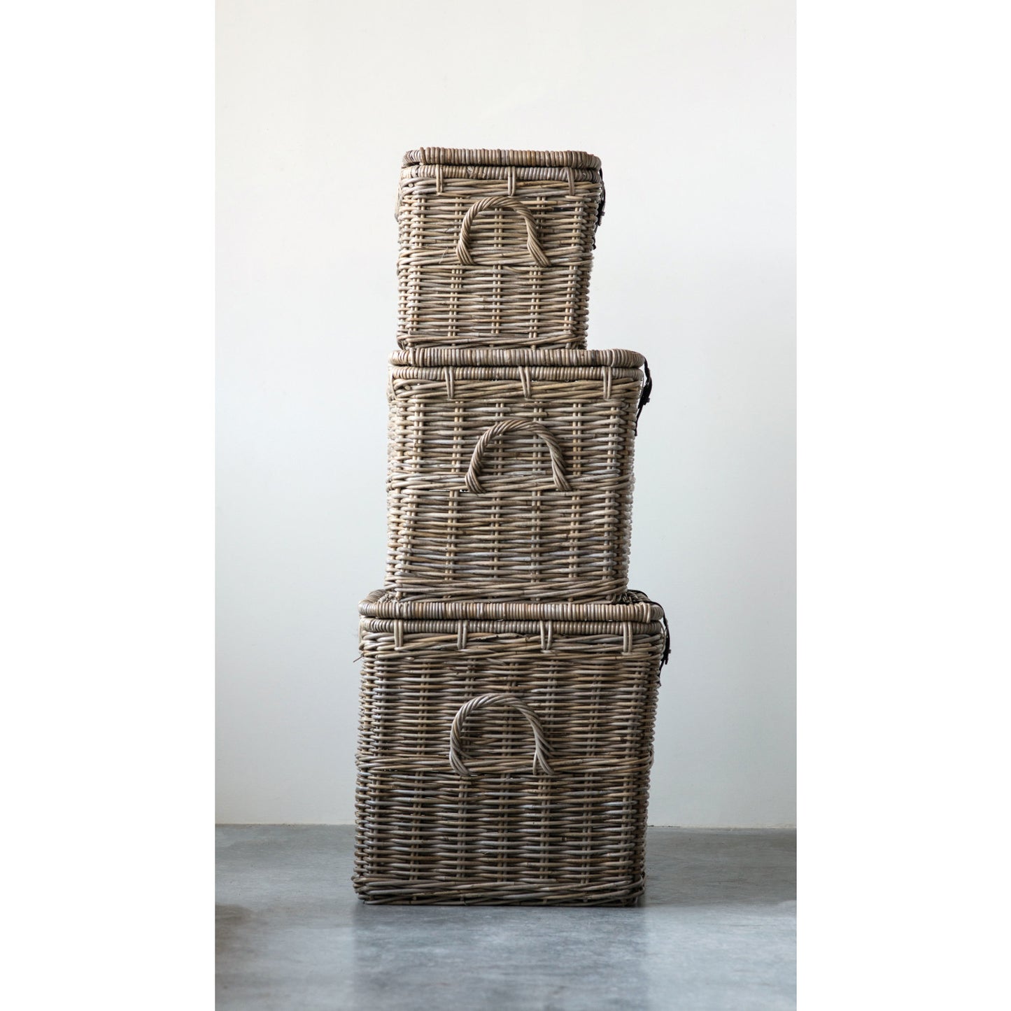Baskets with Leather Buckles