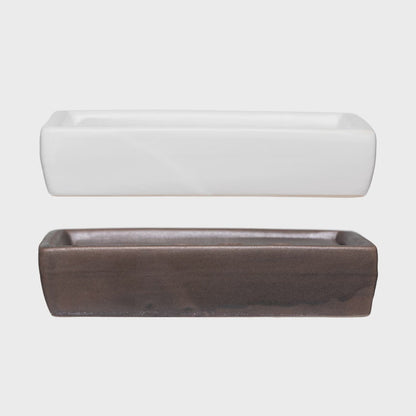5"L Stoneware Soap Dish, 2 Styles
