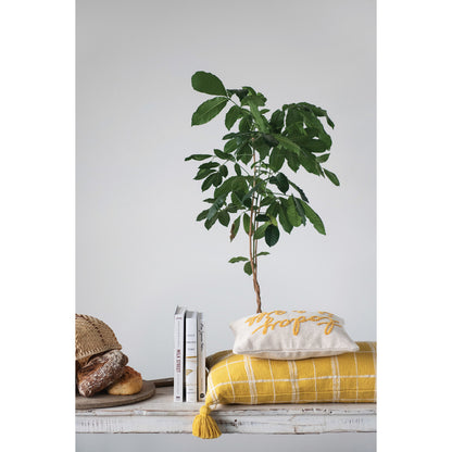14" x 9" Embroidered Cotton Lumbar Pillow "Today is a Gift"