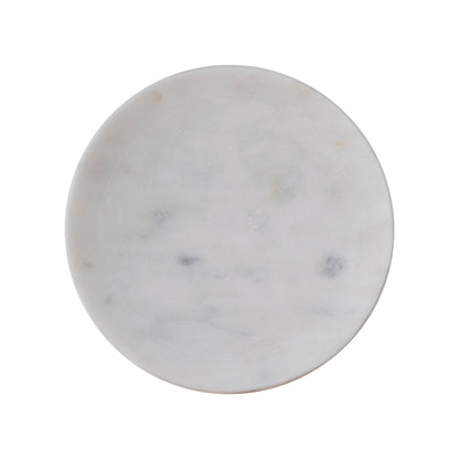 5" Round Marble Soap Dish, White