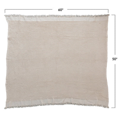 Waffle Throw w Fringe