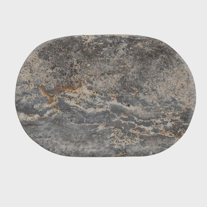6"L x 4"W Oval Travertine Soap Dish, Brown