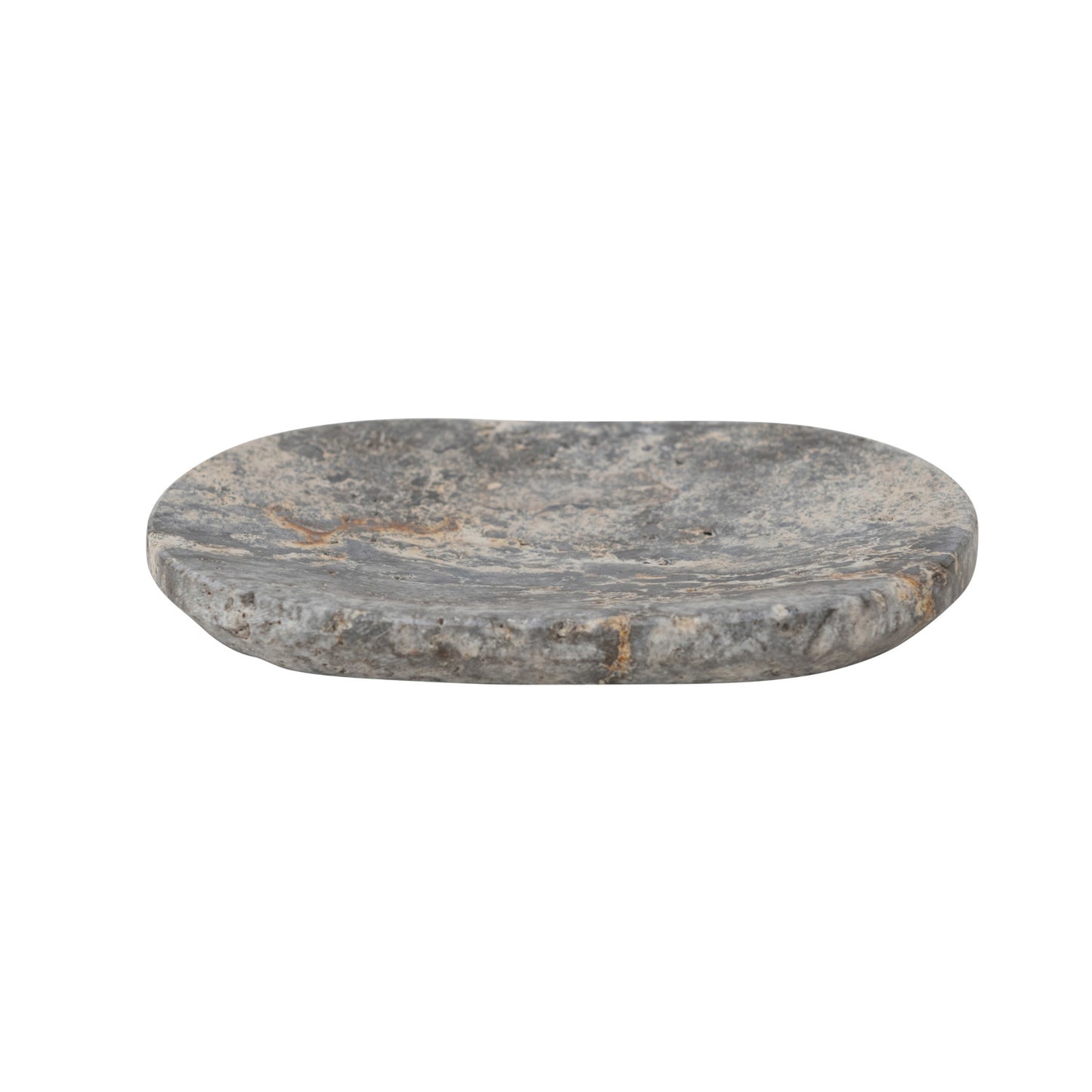 6"L x 4"W Oval Travertine Soap Dish, Brown