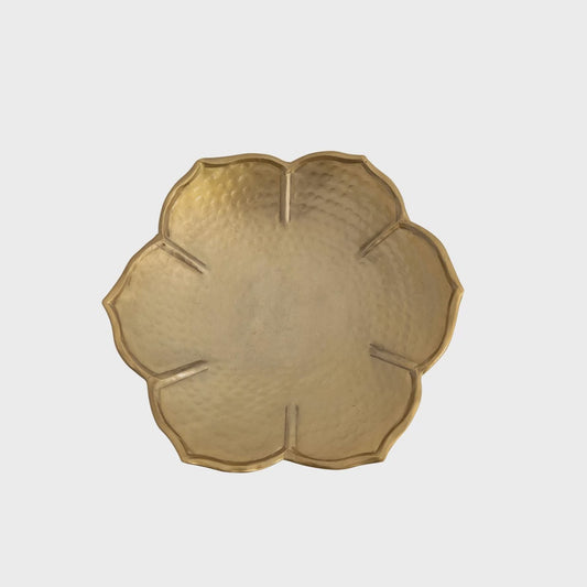 Hammered Metal Flower Bowl