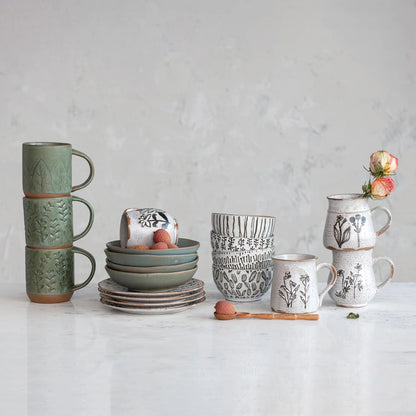 15 oz. Debossed Stoneware Mug