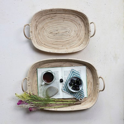 Hand-Woven Rattan Trays