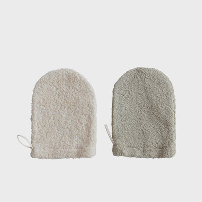 7"Lx5"W Cotton Terry Cloth Shower Mitt w Loop,2 Colors