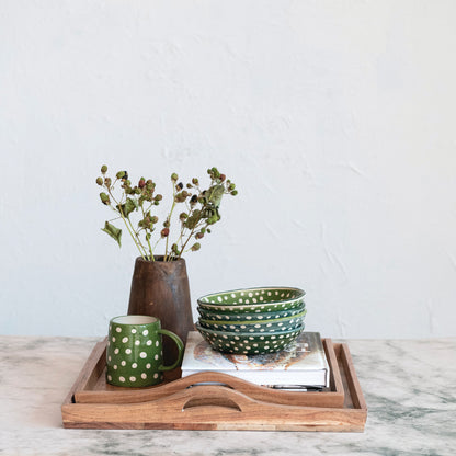 Acacia Wood Trays w/ Handles, Natural