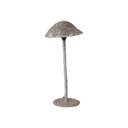 Paper Mache & Metal Mushroom Shaped Table Lamp w/ Inline Switch