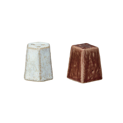 Stoneware Salt & Pepper Shakers, Set of 2 (Each One Will Vary)
