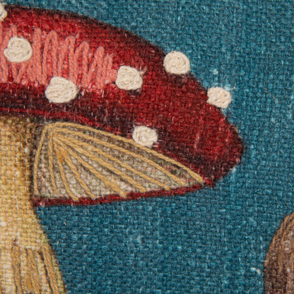 Pillow with Mushrooms & Embroidery