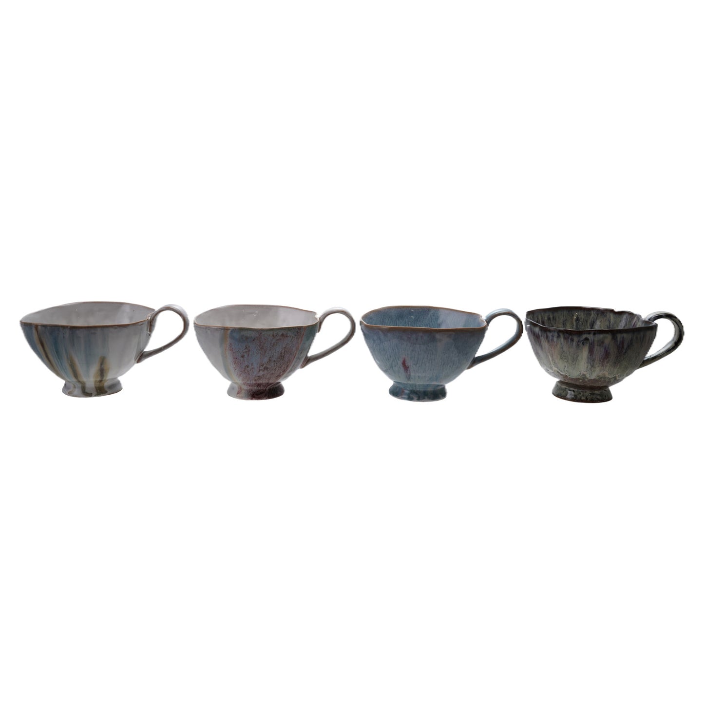 14 oz. Stoneware Footed Mug, 4 Colors (Each One Will Vary)