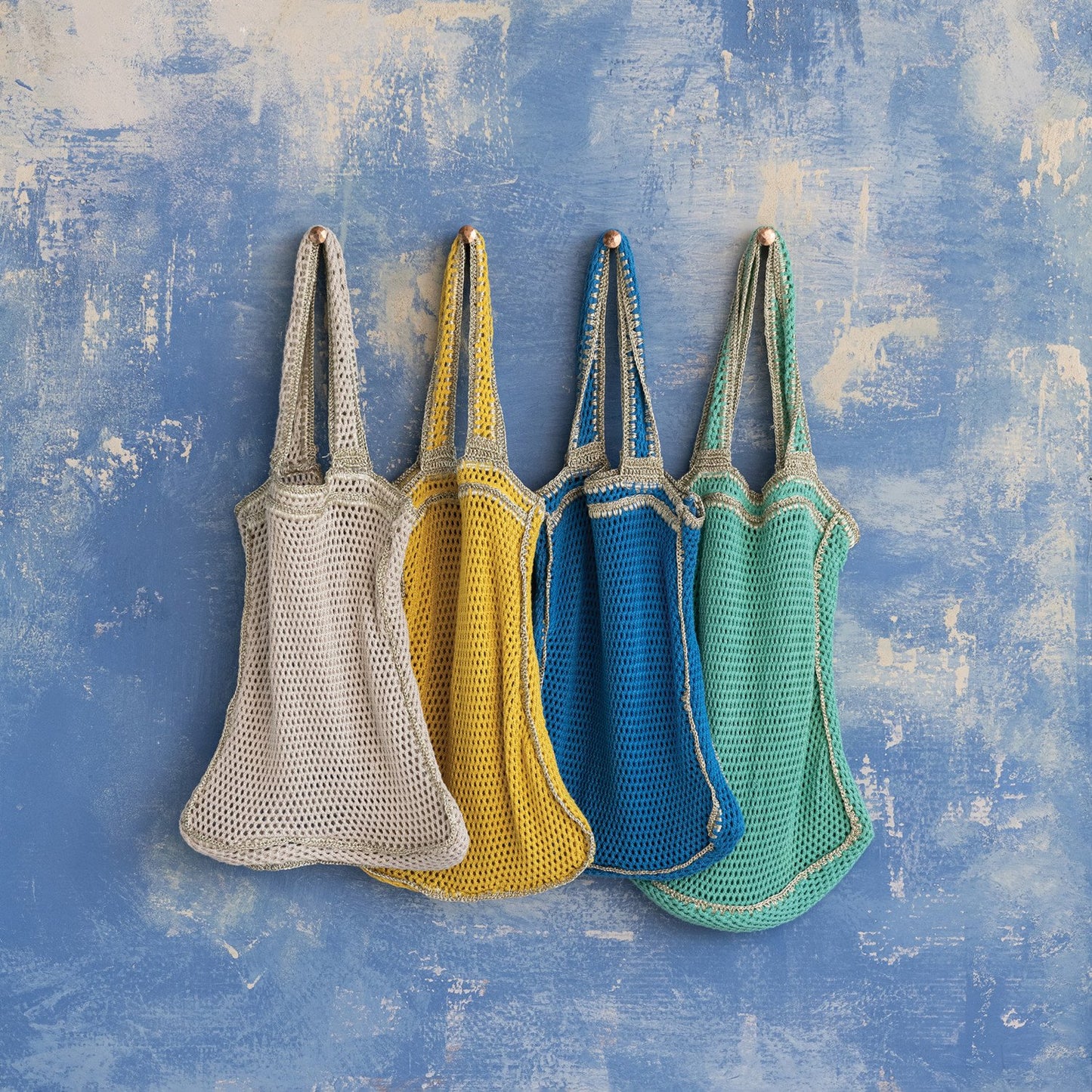 Cotton Blend Crocheted Tote Bag