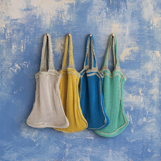 Cotton Blend Crocheted Tote Bag