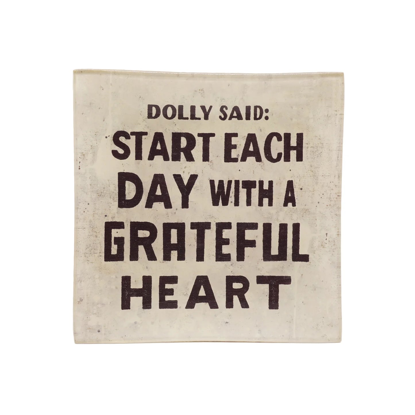 Dolly Said Small Square Decoupage Plate