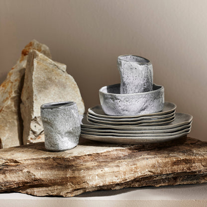 Atik Stoneware Dinnerware - Grey Speckled
