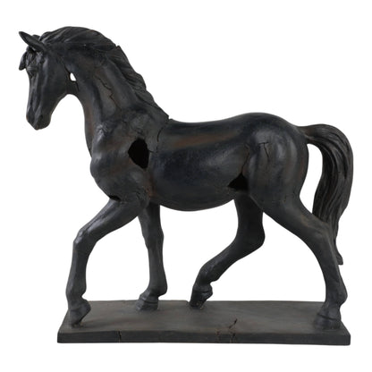 Sculpture - Brown Resin Cracked Horse On Stand,  16 in.
