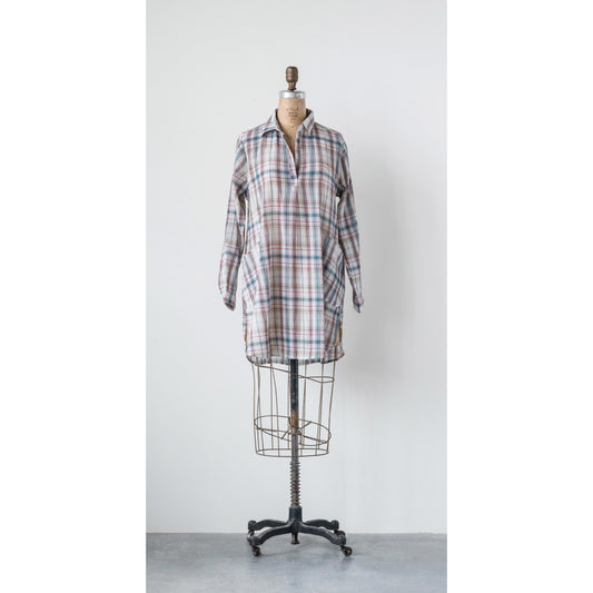Cotton Kayla Tunic, Multi-Plaid, Extra Small