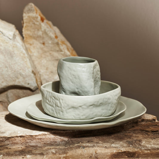 Atik Stoneware Dinnerware - Sage-Grey