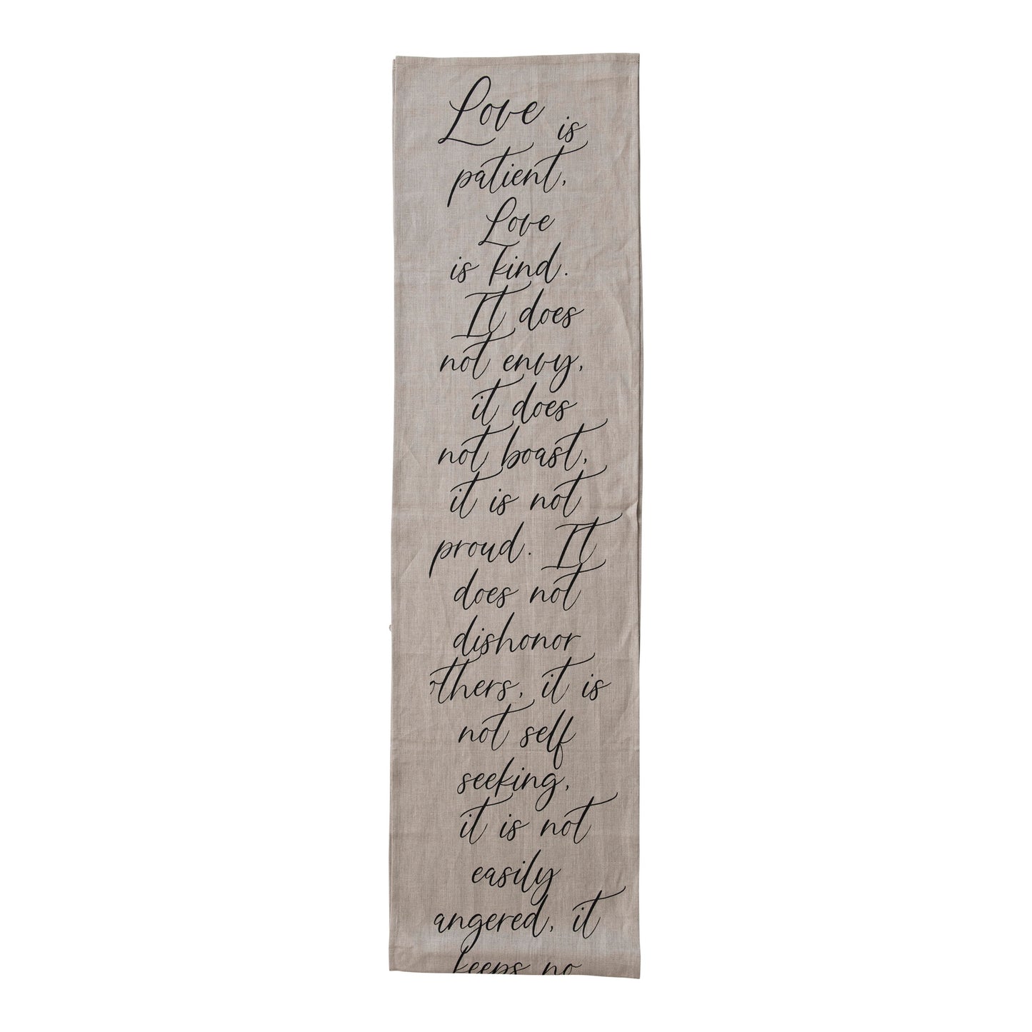 Linen Printed Table Runner "Love is