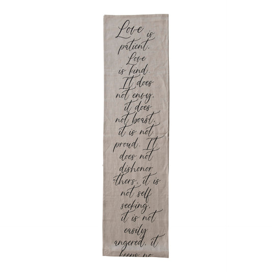 Linen Printed Table Runner "Love is