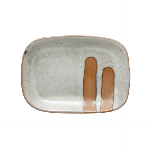 Stoneware Plate with Reactive Glaze