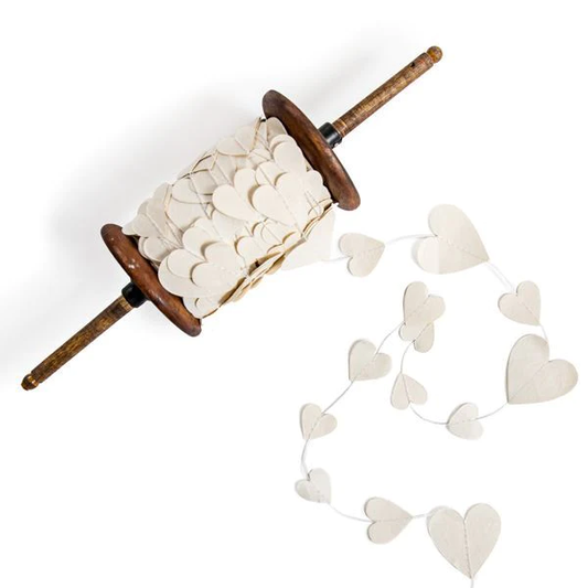 Beige Heart Garland - 27 Yards