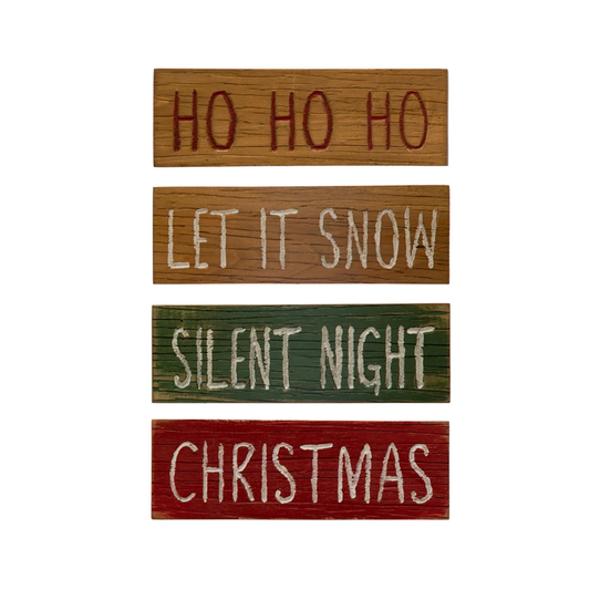 Wood Block Décor w/ Holiday Word