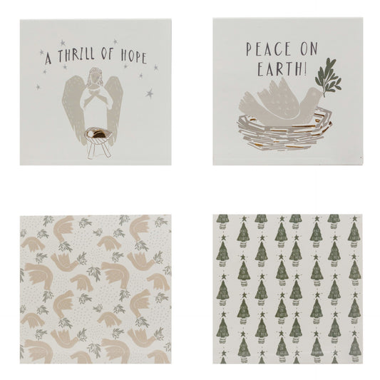 4-1/4"L A thrill of hope + Peace on Earth Matches