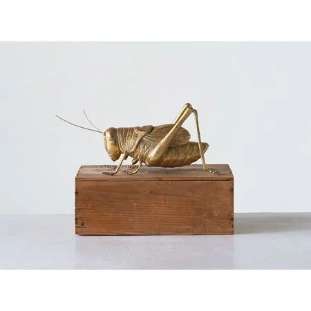 10-1/2"L x 4-1/4"H Resin Cricket, Gold Finish