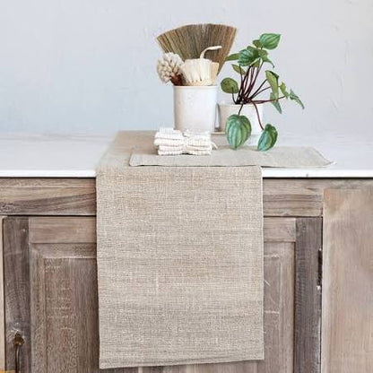 Woven Hemp Fiber & Cotton Placemat, Natural